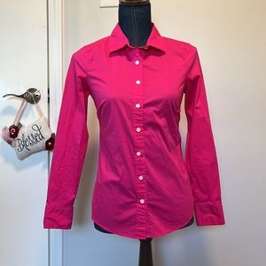 J crew Haberdashery Hot Pink Button down size XS